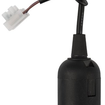 Патрон пластиковый подвесной Е27 черный клемма Rexant (200)