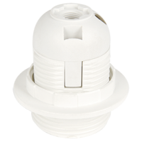 Патрон пластиковый подвесной кольцо Е27 белый Ecola (10)