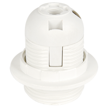 Патрон пластиковый подвесной кольцо Е27 белый Ecola (10)