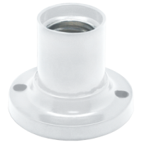 Патрон пластик потолочный Е27 белый Ecola