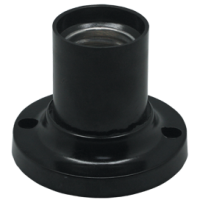 Патрон пластиковый потолочный Е27 чёрный Ecola