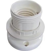 Патрон пластиковый потолочный кольцо Е27 белый Ecola (10)