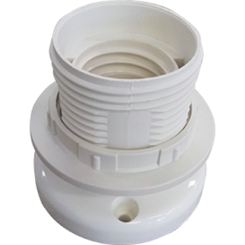 Патрон пластиковый потолочный кольцо Е27 белый Ecola (10)