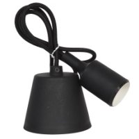 Патрон пластик с подвесом Е27 чёрный 1м InHome (60)