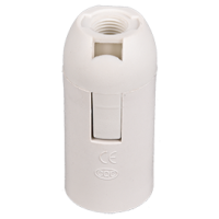 Патрон пластик подвесной Е14 белый Ecola (10)