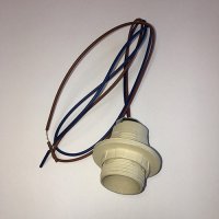 Патрон пластик подвесной кольцо Е14 белый