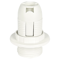 Патрон пластик подвесной кольцо Е14 белый Ecola (10)