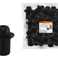 Патрон пластиковый подвесной кольцо Е14 чёрный TDM (50)