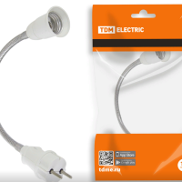 Переходник вилка-Е27 300мм TDM белый (12)