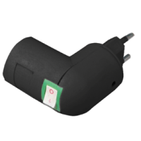 Переходник вилка-Е27 выключатель Ecola чёрный