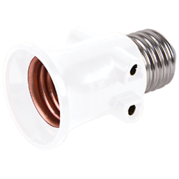 Переходник Е27-Е27 выходы на розетки Ecola белый