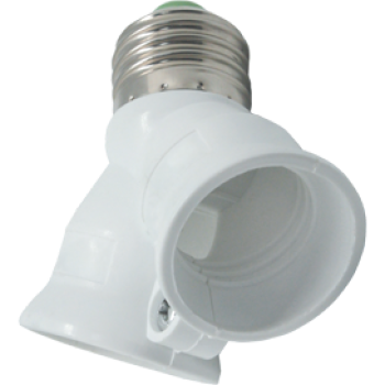 Переходник Е27-Е27x2 Ecola белый