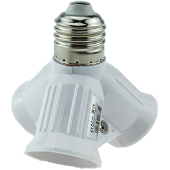 Переходник Е27-Е27x3 Ecola белый