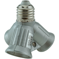 Переходник Е27-Е27x3 Ecola серебро