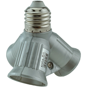 Переходник Е27-Е27x3 Ecola серебро