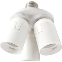 Переходник Е27-Е27x3 Узкий Ecola белый