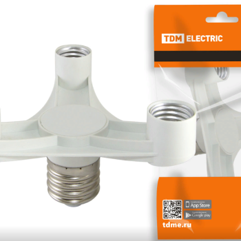 Переходник Е40-Е27x3 TDM белый (50)