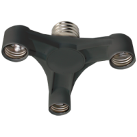 Переходник Е40-Е27x3 Широкий Ecola чёрный