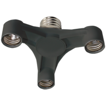 Переходник Е40-Е27x3 Широкий Ecola чёрный