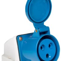 Розетка накладная  123 2Р+РЕ 32А 220В IP44 Omnyx (10/100)