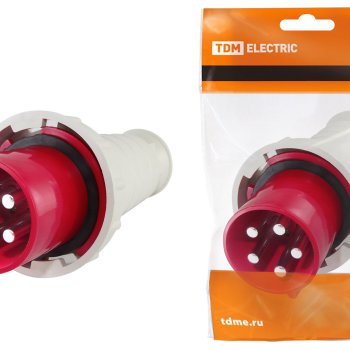 Вилка 035 3Р+РЕ+N 63А 380В IP54 TDM (2)