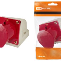 Розетка TDM 124 стационарная 3Р+РЕ 32А 380В IP44 (10)