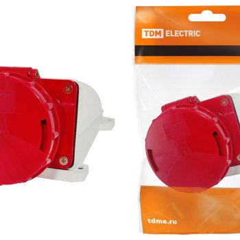 Розетка TDM 135 стационарная 3Р+РЕ-N 63А 380В IP54 (10)