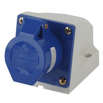 Розетка стационарная 113 2Р+РЕ 16А 220В IP44 Эра (10)