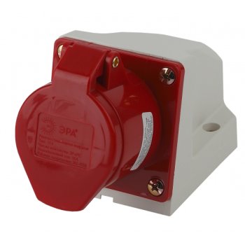 Розетка стационарная 114 3Р+РЕ 16А 380В IP44 Эра (10)