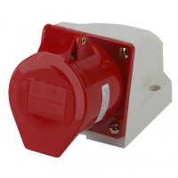 Розетка стационарная 124 3Р+РЕ 32А 380В IP44 Эра (10)