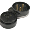 Разъем печной РШ/ВШ карболитовый 32А 250В черный 9114 IN HOME
