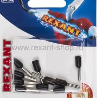 Наконечник штыревой втулочный изолированный  F-8мм 1.5мм черный 10шт Rexant