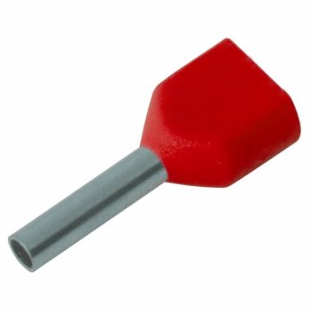 Наконечник штыревой втулочный изолированный двойной 1.0мм²-8 НШвИ(2) красный 100шт Rexant (100)