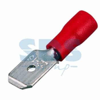 Разъём плоский изолированный папа РпИп 1.5-(6.3) 6.3мм 0.5-1.5мм² красный Rexant (100)