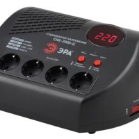 Стабилизатор напряжения ЭРA СНК- 2000-Ц компактный, 2000 ВА, с цифровым дисплеем, 4 розетки с/з (4)