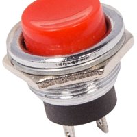 Кнопка Rexant вкл-выкл 2А металл красный (10)