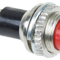 Выключатель-кнопка металл REXANT 220V 2А (2с) OFF-(ON Без фикс) Ø10.2 красная Mini (10)