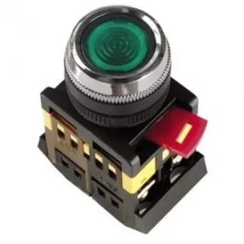 Кнопка IEK ABLFS-22 1з+1p 220В подсветка зелёный (10)