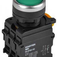 Кнопка IEK MASTER d22мм 1з+1р 230В подсв зелёный (10)