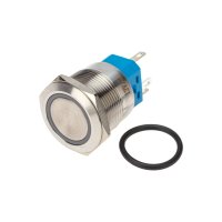 Кнопка Rexant выкл-вкл 5А Ø22 12В LED нефикс антивандальная зеленый (10)