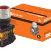 Кнопка TDM ABLF-22 d22мм 1з+1р 230В подсветка красный (10)