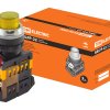 Кнопка TDM ABLFP-22 d22мм 1з+1р 230В подсветка жёлтый (10)
