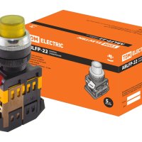 Кнопка TDM ABLFP-22 d22мм 1з+1р 230В подсветка жёлтый (10)