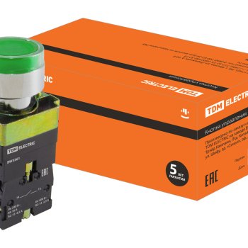 Кнопка TDM BW3361 1з подсветка зелёный (10)