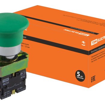 Кнопка TDM BС31 Гриб 1з зеленый