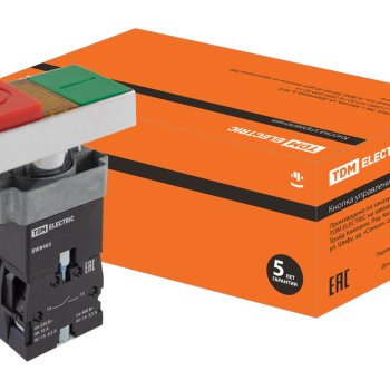 Кнопка двойная TDM BW8465 Пуск-Стоп 1з+1р подсветка (6)