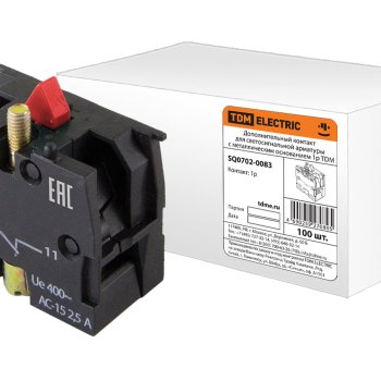 Дополнительный контакт для светосигнальной арматуры TDM 1р металлическое основание