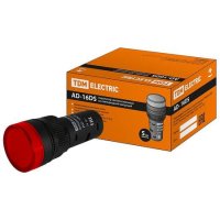 Лампа индикаторная TDM AD-16DS(LED) красный 24В (20)