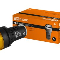 Лампа индикаторная TDM AD-22DS(LED) желтый 220В IP40 (10)