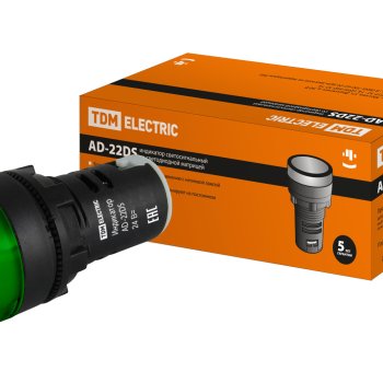 Лампа индикаторная TDM AD-22DS(LED) зеленый  24В (10)